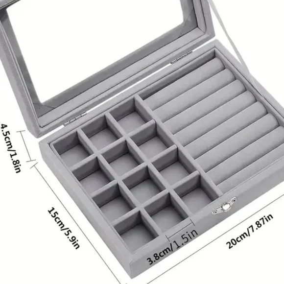 Grey Jewelry Storage Box - Picture 3 of 3
